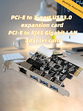 XT-XINTE PCI-E to External 3 Ports USB 3.0 HUB + RJ-45 Gigabit Ethernet Network Card 10/100/1000Mbps PCI Express USB3.0 LAN Adapter Combo