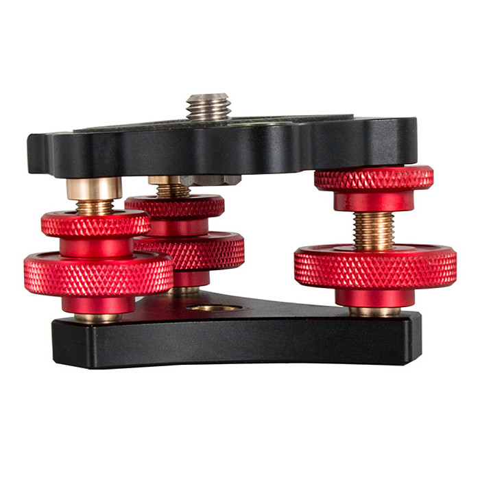 BGNING LP-64 Camera Tripod Head Leveling Base Aluminum Alloy Triple-wheel Precision Leveler Bubble Level 3/8  Screw Load Less Than 15kg