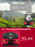 BGNING LP-64 Camera Tripod Head Leveling Base Aluminum Alloy Triple-wheel Precision Leveler Bubble Level 3/8  Screw Load Less Than 15kg