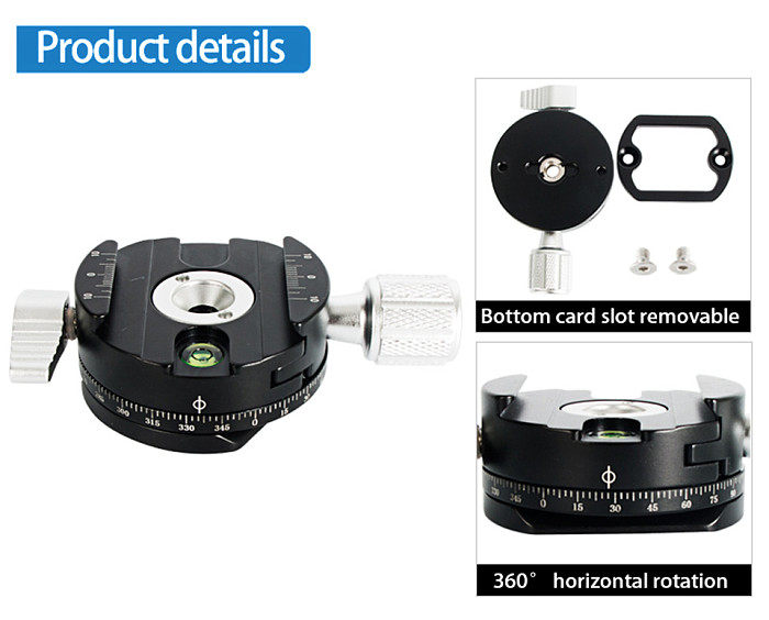 BGNING QJ07 Aluminum Alloy 360 Rotate Camera Clamp Tripod Mini Portable Quick Release Clamp Accessories with Conversion Screw