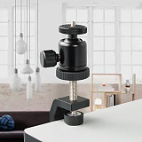 BGNING Aluminum Alloy Small C-clip Multifunction Desktop Fixed clamp with 1/4 Inch Camera Screw Nut Adapter for Phone and SLR Micro Single Camera