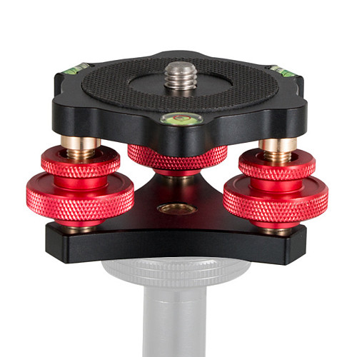 BGNING LP-64 Camera Tripod Head Leveling Base Aluminum Alloy Triple-wheel Precision Leveler Bubble Level 3/8  Screw Load Less Than 15kg