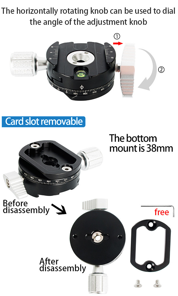 BGNING QJ07 Aluminum Alloy 360 Rotate Camera Clamp Tripod Mini Portable Quick Release Clamp Accessories with Conversion Screw