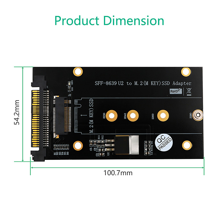 XT-XINTE Upgrade M.2 SSD M Key to U.2 SFF-8639 Adapter PCI-Express U2 to M2 for NVME SSD Expansion Card 2230/2242/2260/2280 Add On Cards