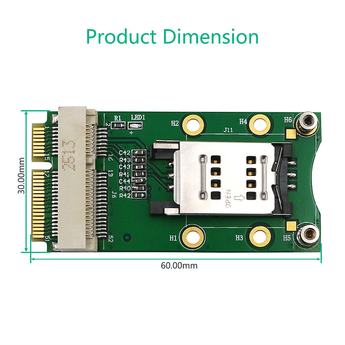 XT-XINTE Mini PCI-E Adapter Card mPCIe with SIM Card Slot for 3G 4G Module USIM Card Slot Extension/WWAN LTE/GPS Card Desktop Laptop