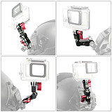 BGNING Universal CNC Aluminium Alloy Magic Arm with Long Screw, 360 Degree Rotating Helmet Adapter Mount for Action Camera