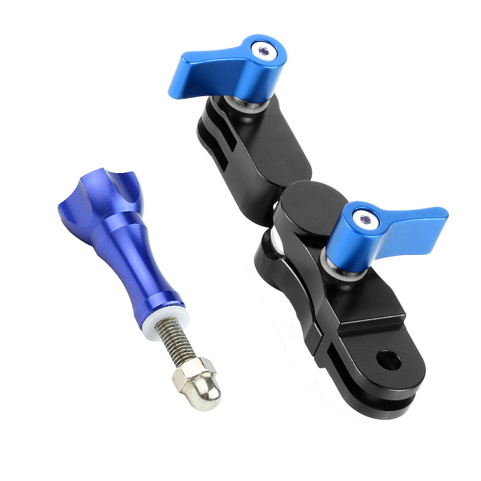 BGNING Universal CNC Aluminium Alloy Magic Arm with Long Screw, 360 Degree Rotating Helmet Adapter Mount For GoPro13 Action Camera