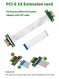XT-XINTE PCI Express 1X to 1X Riser Adapter Male to Male PCI-E Extender Flexible Ribbon Extension Flex Relocate Cable 15cm+25cm for FPC