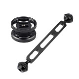 BGNING A20 Aluminum Alloy Lighting Arm with M67 Double Mount Close-up Lens Base Ultra-Light Buoyancy Diving Photography Accessory 