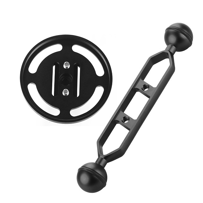 BGNING Aluminum Alloy Diving Lighting Arm with Buoyancy Arm Extension Lens Base Professional Diving Equipment Accessories