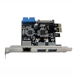 XT-XINTE USB 3.0 Ethernet Adapter 3 Port USB 3.0 HUB 10/100/1000 Mbps PCI-E to RJ-45 Gigabit Network LAN USB PCI Express Ethernet Card
