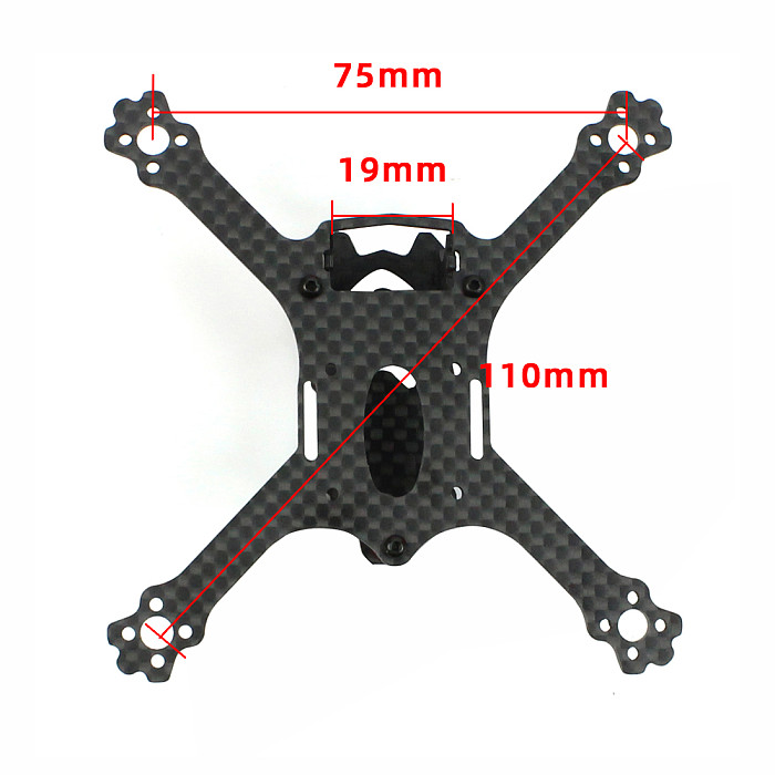 JMT 110mm Wheelbase Racing Frame 3K Carbon Fiber Freestyle Stretch X Frame Kit For FPV RC Drone