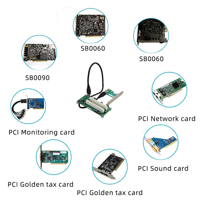 XT-XINTE Desktop PCI Express PCI-e to Dual PCI Adapter Card PCIE PCI Slot Expansion Riser Card USB 3.0 Add on Cards Converter