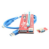 XT-XINTE PCIE Express PCI-E Graphic Extender Riser Card 1X to 16X Red Board Adapter with USB 3.0 Cable for Bitcoin BTC Mining ETH LTC