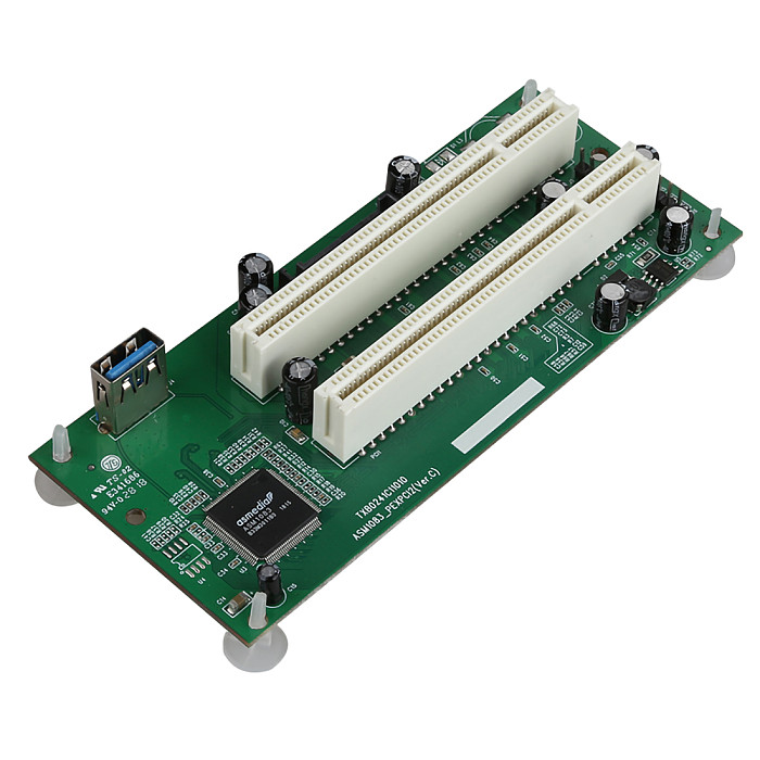 XT-XINTE Desktop PCI Express PCI-e to Dual PCI Adapter Card PCIE PCI Slot Expansion Riser Card USB 3.0 Add on Cards Converter