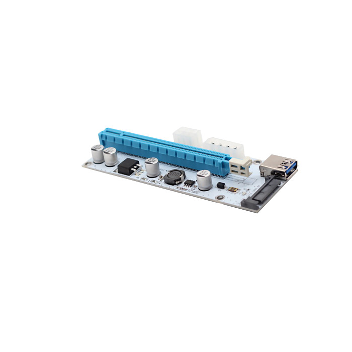 XT-XINTE 3 in 1 Molex 4Pin SATA 6PIN PCI-E Riser Card 60cm PCI Express 1x to 16x Graphic Extender Adapter USB 3.0 Cable for Bitcoin Miner