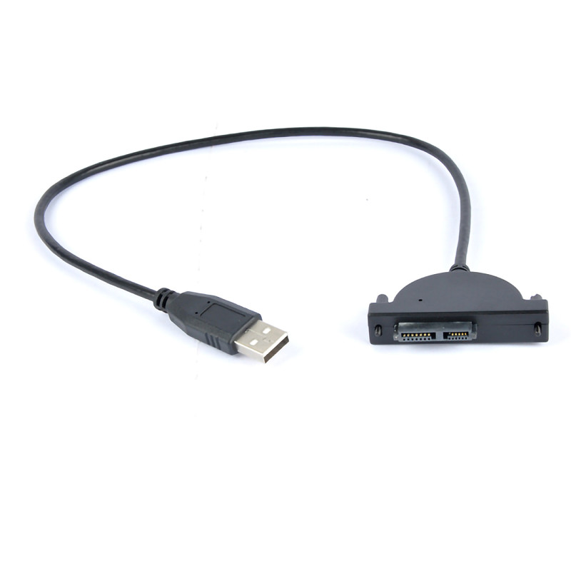 XT-XINTE USB 2.0 to Mini Sata 7+6P 13Pin Adapter Cable for 2.5 Inch Hard Drive SSD Laptop CD/DVD ROM Slimline Optical Drive Converter