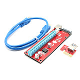 XT-XINTE PCIE Express PCI-E Graphic Extender Riser Card 1X to 16X Red Board Adapter with USB 3.0 Cable for Bitcoin BTC Mining ETH LTC