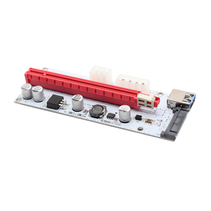 XT-XINTE 3 in 1 Molex 4Pin SATA 6PIN PCI-E Riser Card 60cm PCI Express 1x to 16x Graphic Extender Adapter USB 3.0 Cable for Bitcoin Miner