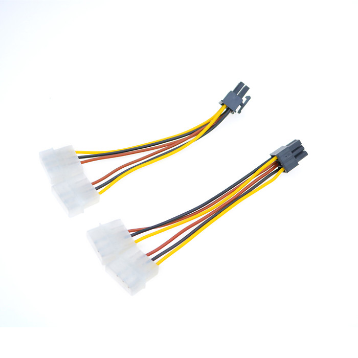 XT-XINTE 18cm ATX IDE Molex Dual 4 Pin 4P to 6 Pin PCI-Express PCIE 6P Graphic Video Card Power Converter Adapter Cable Y Splitter Cord