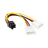 XT-XINTE 18cm ATX IDE Molex Dual 4 Pin 4P to 6 Pin PCI-Express PCIE 6P Graphic Video Card Power Converter Adapter Cable Y Splitter Cord