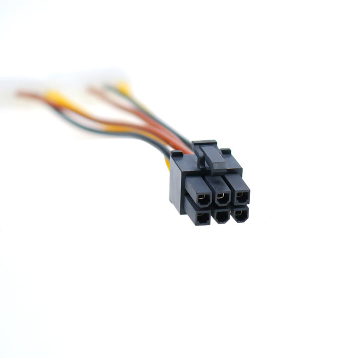 XT-XINTE 18cm ATX IDE Molex Dual 4 Pin 4P to 6 Pin PCI-Express PCIE 6P Graphic Video Card Power Converter Adapter Cable Y Splitter Cord