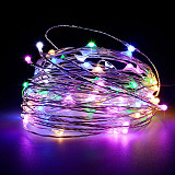MingChuan LED String 2M 5M 10M Silver Copper Wire Warm White Lights Dimmable Remote Decor Garland Christmas Wedding Party Battery / USB
