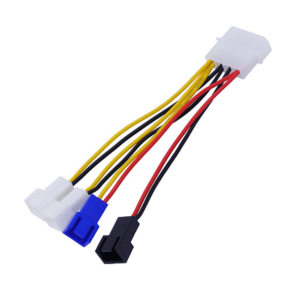 XT-XINTE 1PC 4 Pin Molex to 3 Pin Fan Power Cable Adapter Connector 12V*2 7v 5v Computer Cooling Fan Cables for CPU PC Case 12.5cm