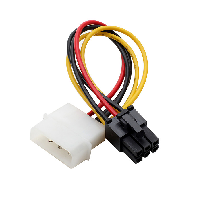 XT-XINTE 1x 18cm High Quality 4 Pin Molex to 6 Pin PCI-Express PCIE Graphic Video Card Power Converter Cord Adapter Cable