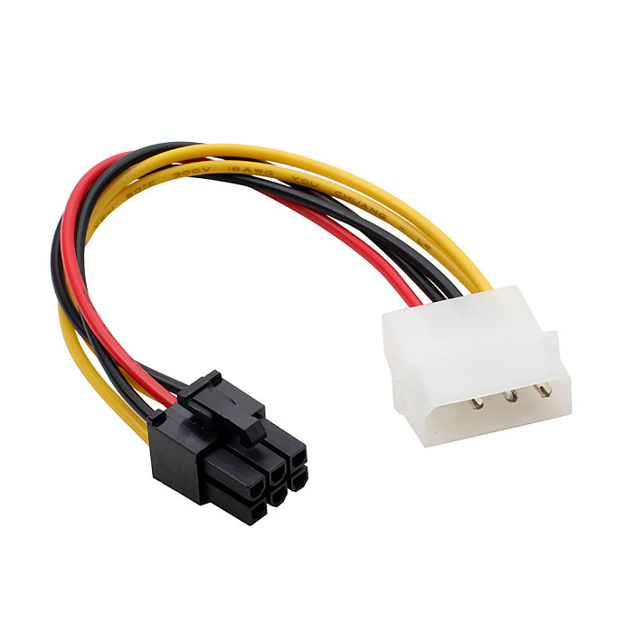 XT-XINTE 1x 18cm High Quality 4 Pin Molex to 6 Pin PCI-Express PCIE Graphic Video Card Power Converter Cord Adapter Cable