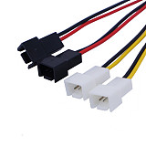 XT-XINTE 1Pc 4 Pin Molex to 3 Pin Fan Power Cable Adapter Connector 12V*2 / 5V*2 Computer Cooling Fan Cables for CPU PC Case 12.5cm