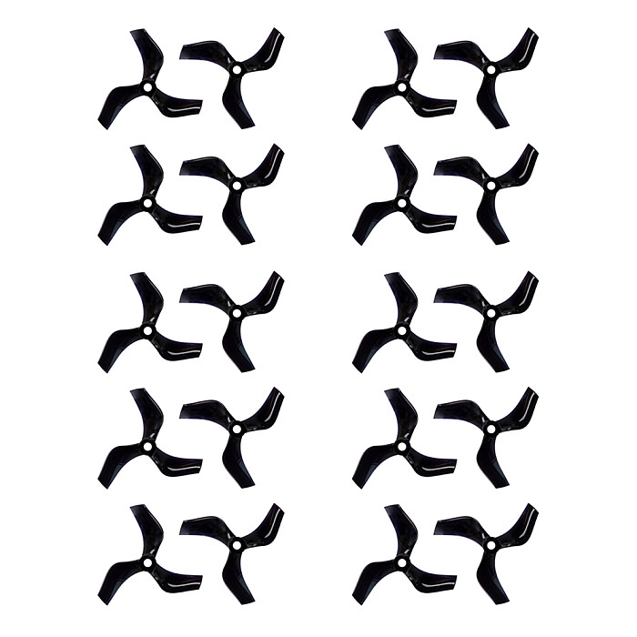 10 Pairs Gemfan 75mm Ducted Props PC 3-Blade Propeller CW CCW 5mm Hole for RC Drone FPV Racing 1408-1808 Brushless Motor Cinewhoop Cinedrone