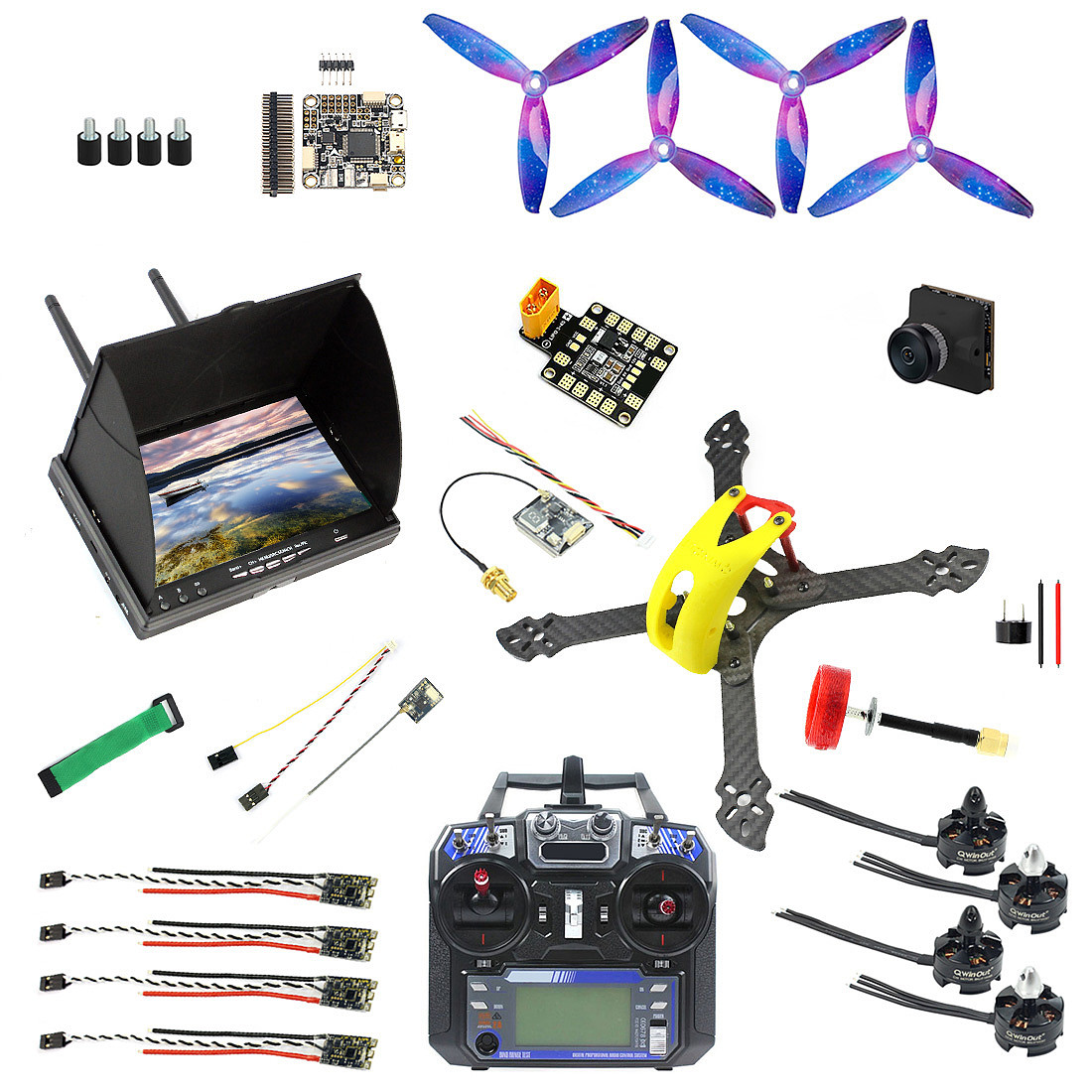 QWinOut Owl215 215mm FPV Racing Drone DIY RC Quadcopter Kit with F4