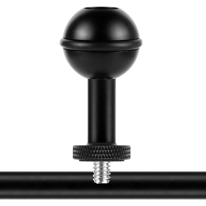 BGNING Diving Shell Bracket Aluminum Alloy CNC Diving Dual Handheld Stabilizer Fill Light Arm Grip With Anti-loose Ball Head for Photography Sports Camera