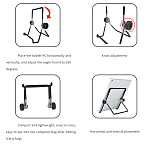 FCLUO Metal Tablet PC Foldable Stand Adjustable Holder Swivel Bracket for iPad2 3 4 Air for iPhone 5-10inch Mobile Phones Tablet PC 