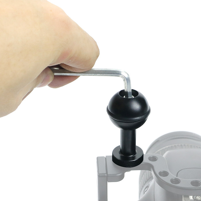 For DJI OSMO 360 GoPro13 BGNING Ball Mount Adaptor Aluminum Alloy CNC Anti-Reverse Adjustabled-Length Ball Head Adapter for Action Camera Photography Diving Equipment DSLR Cage