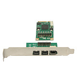 XT-XINTE Mini PCI-E to IEEE 1394 Controller Card Combo 1x 1394A 6Pin & 2x 1394B 9Pin Adapter for Firewire Digital Camera DV HDD Removable