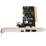 XT-XINTE PCI Combo 1394A 4 Ports (3+1) Controller Card Extension Adapter PCI 3x 6 Pin 1x 4 Pin with IEEE 1394 Cable for Firewire Computer