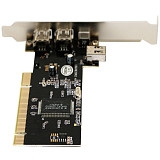 XT-XINTE PCI Combo 1394A 4 Ports (3+1) Controller Card Extension Adapter PCI 3x 6 Pin 1x 4 Pin with IEEE 1394 Cable for Firewire Computer