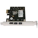 PCIE Combo 3 Ports 2x 1394B 9Pin + 1x 1394A 6Pin PCI-Express Controller Card Adapter Expansion IEEE 1394 B+A for FireWire 800