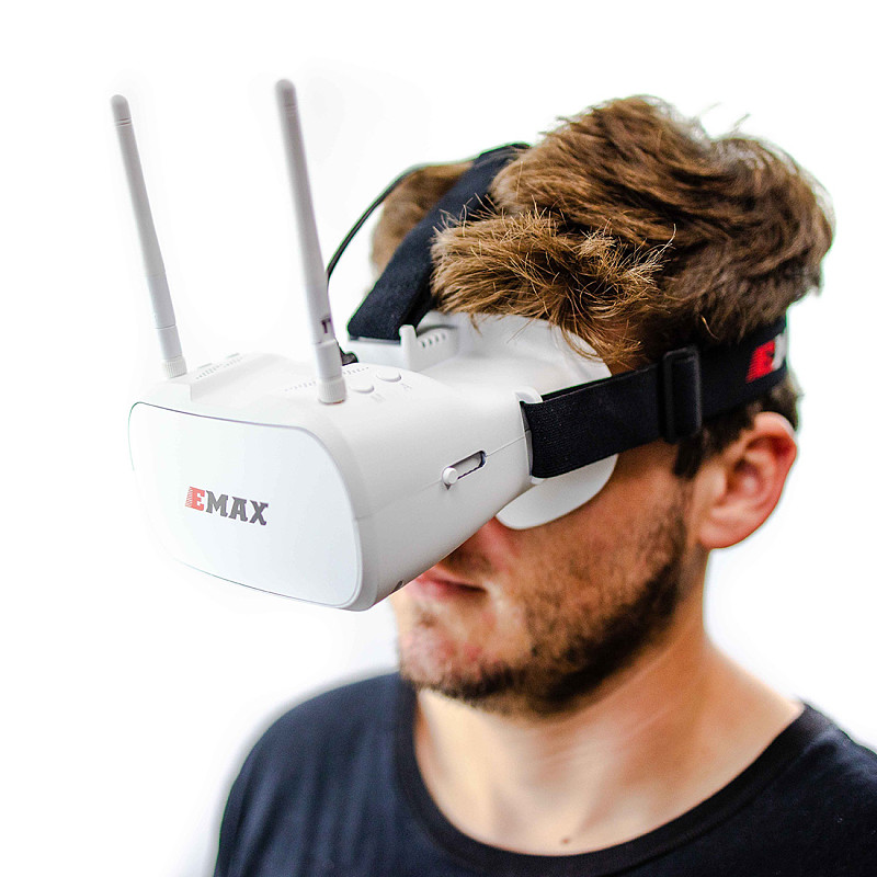 EMAX 5.8G 48CH Diversity FPV Goggles 4.3 Inches 480*320 Video Headset With Dual Antennas 4.2V 1800mAh Battery For Tinyhawk RC Drone FPV Racer