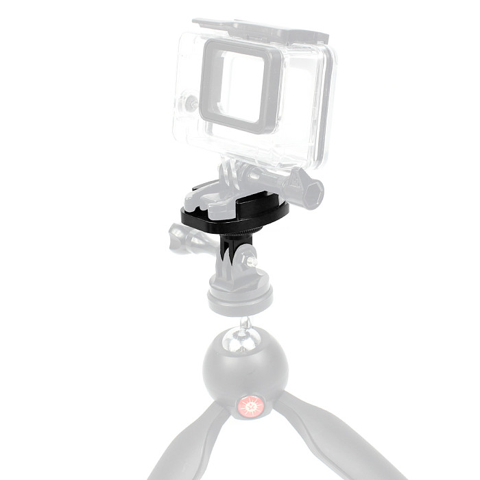 BGNING CNC Aluminum Flat Seat (with holes) with 1/4 Adapter for Gopro / Xiaoyi / GitUp Sports Camera