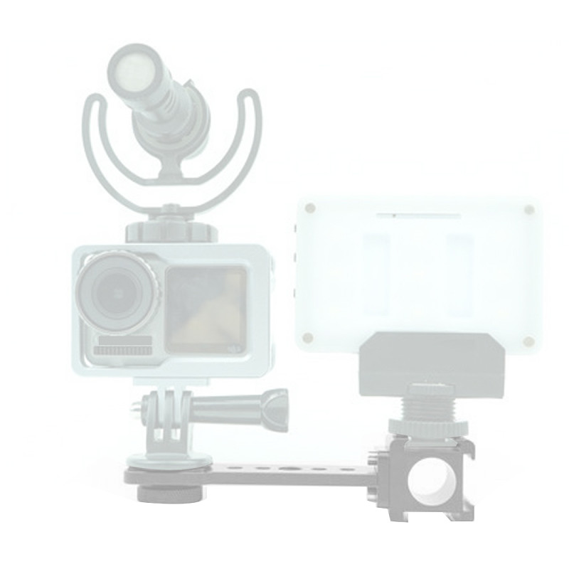 BGNing Aluminum 3-Head Cold Shoe Extension Bracket for MOZA Gimbal Mobile Phone Stabilizer Extended Light Microphone