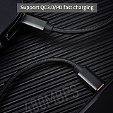 FCLUO ​PD Fast Charging Cable For Smartphone 8 pin to TypeC 3A Quick Charger Data Transmission for Macbook Type C Phone