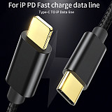 FCLUO ​PD Fast Charging Cable For Smartphone 8 pin to TypeC 3A Quick Charger Data Transmission for Macbook Type C Phone