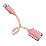 FCLUO Type C USB 3.0 Male to OTG Type-C Female Adapter Cord for Android Smartphone