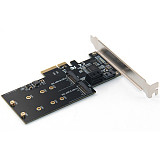 XT-XINTE PCI-E SATA3.0 to M.2 B-Key Adapter Card HDD Converter 3 SATA 3.0 External Ports + 2 M.2 B-Key Ports Support M.2 B-Key SSD Hard Drive 2.5/3.5 inch Serial Mechanical Hard Drive