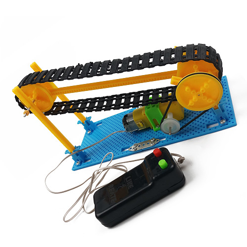 Feichao DIY Wire Control Wooden Electric Conveyor Transporter Belt Model Steam Toy Physics Science Education Toy Assembled Materials Kit