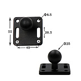 QWINOUT ​Aluminum Motorcycle Round/Square Mounting Base with Rubber 1 inch Ball Head for Gorpo DSLR for Ram Mounts for Garmin Smartphones