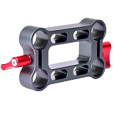 BGNING Pipe Clamp for SLR Camera Cage, 15mm Conduit Four Hole Pipe Clamp Universal Extend Connector for Telephoto Lens Camera Gimbal Stabilizer Professional Photography Accessories